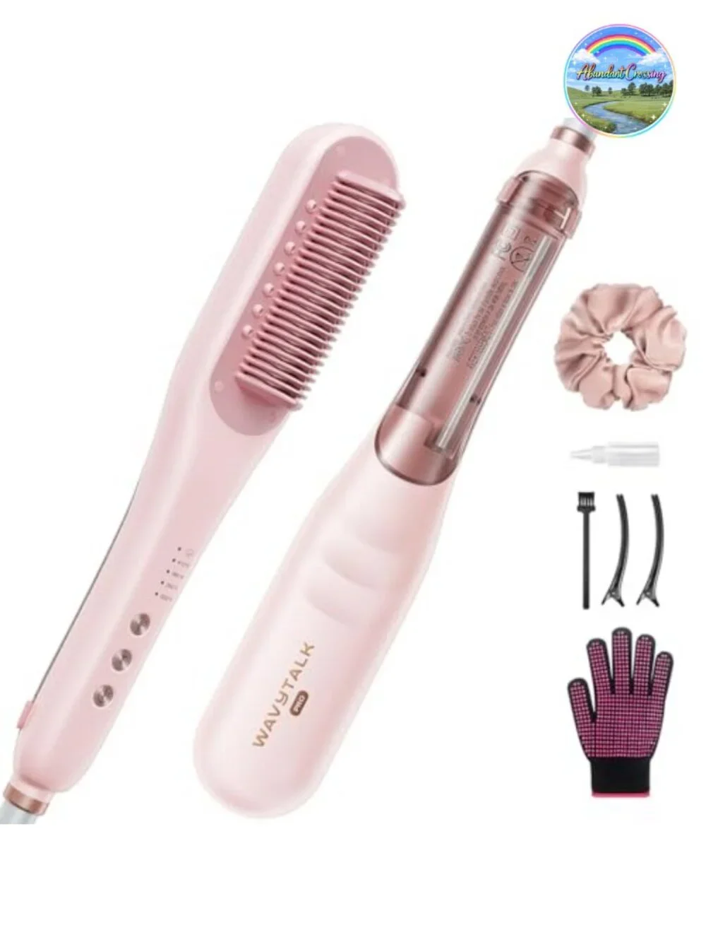 Pro Steam Hair Straightener Brush, Ceramic Heated Comb, Anti-Frizz Styling Tool